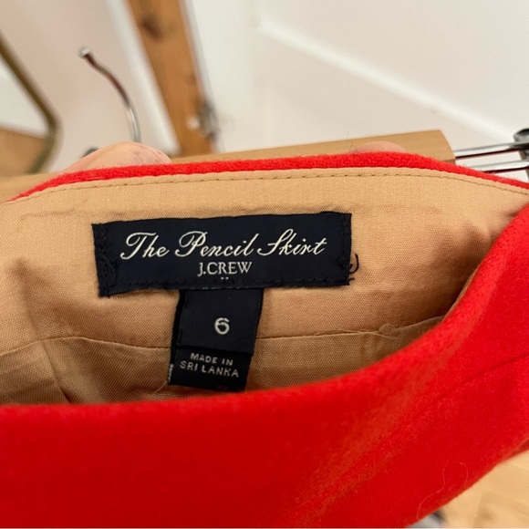 J. Crew the pencil skirt poppy red wool - Picture 2 of 4